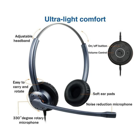 Wanjiada USB Headset with Noise Cancelling Microphone, PC Headphone for Skype - Picture 2 of 6